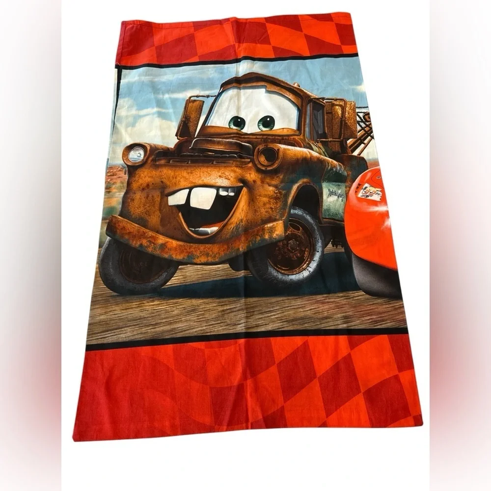 Cars King Size Pillowcase Double Sided Mater and Lightning McQueen Pixar